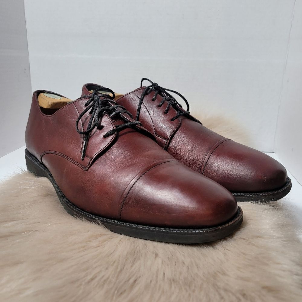 Neil M Senator Cap Toe Shoes Cognac men's Lace Up Oxford Men's Shoes Size 12
